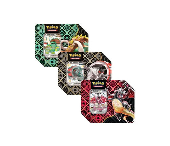 Pokémon TCG: Scarlet & Violet 4.5 Paldean Fates 5-Booster Tin - Great Tusk/Iron Treads/Charizard Design May Vary
