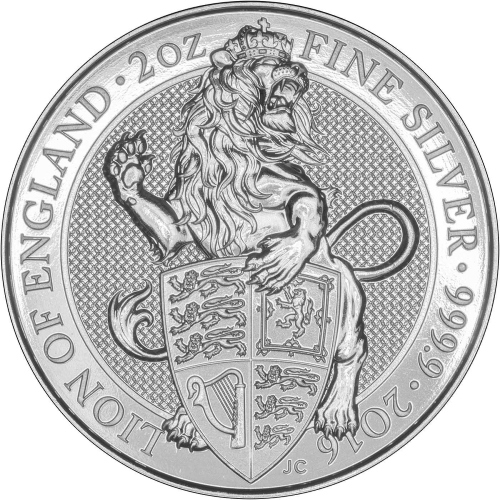 2016 2oz Queens Beast Lion of England Silver Coin