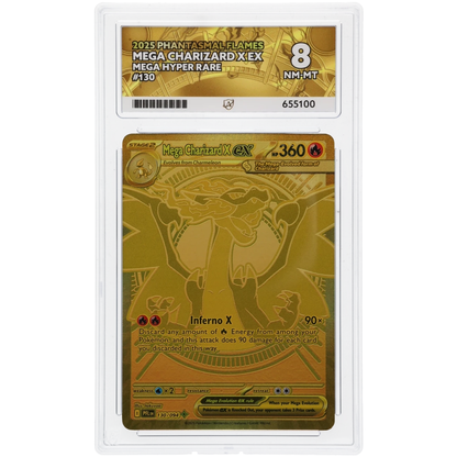 2025 Pokemon Phantasmal Flames Mega Charizard X EX 130/094 ACE Near Mint 8 Preowned