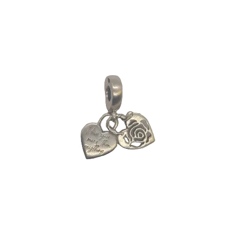 Pandora Rose Heart Padlock Dangle .925 Silver Charm Preowned