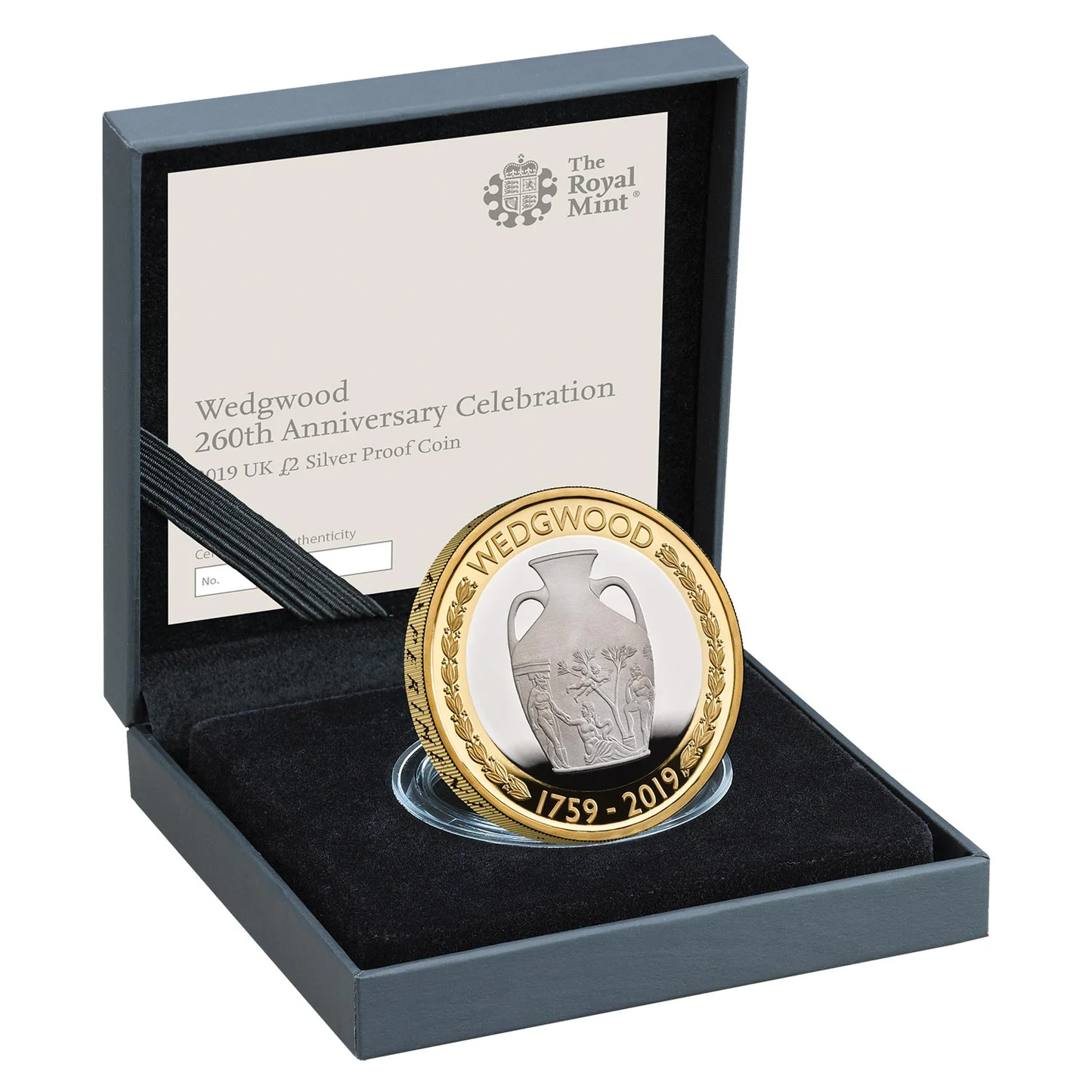 2019 Wedgwood UK £2 Silver Proof Coin Preowned