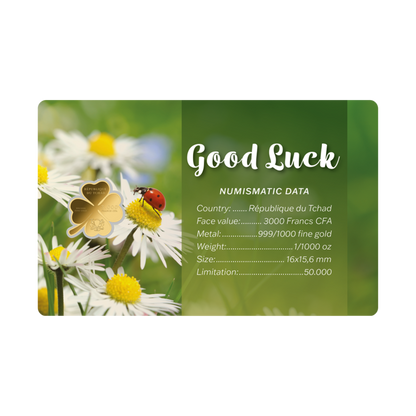 Good Luck Coin Card 999/1000 1/1000oz - Gold Gift