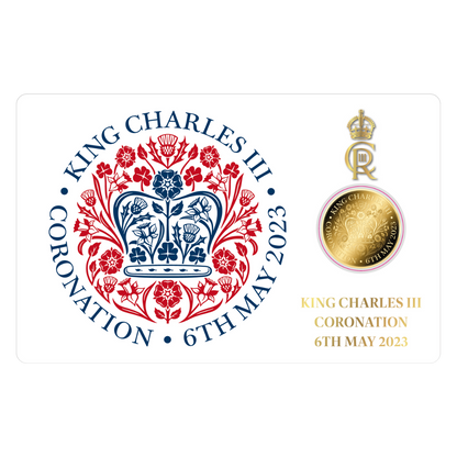 King Charles III Coronation Coin Card 999/1000 1/1000oz - Gold Gift