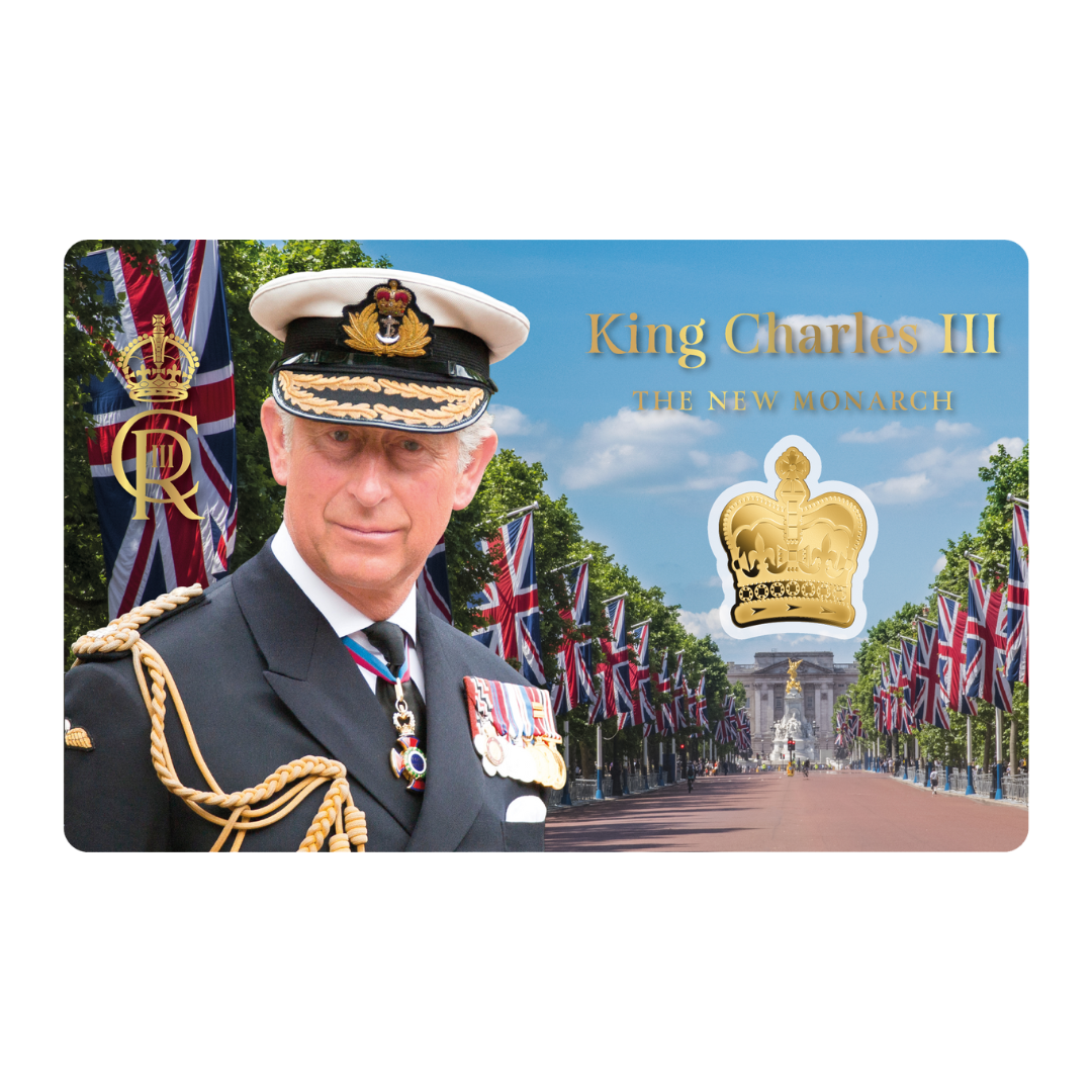 King Charles III Crown Coin Card 999/1000 1/1000oz - Gold Gift