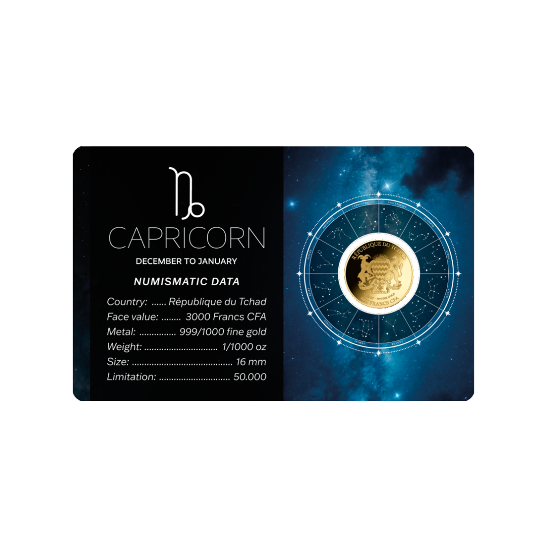 Zodiac Capricorn Coin Card - Gold Gift