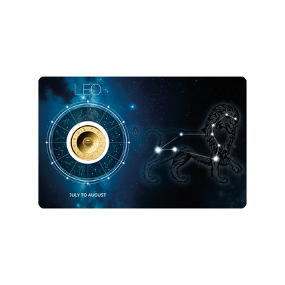 Zodiac Leo Coin Card 999/1000 1/1000oz - Gold Gift