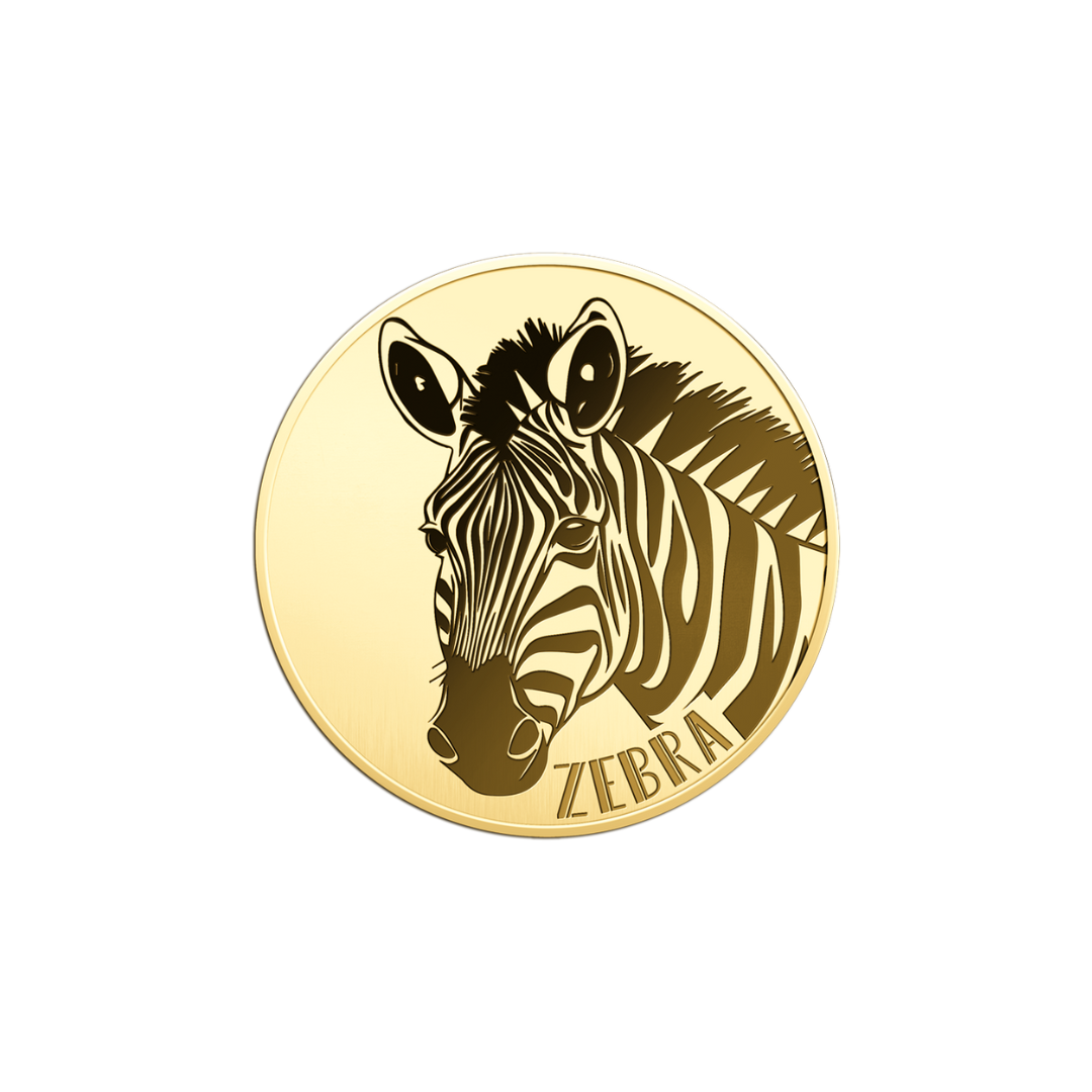African Zebra Coin Card - Gold Gift