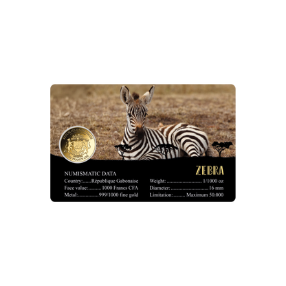 African Zebra Coin Card - Gold Gift