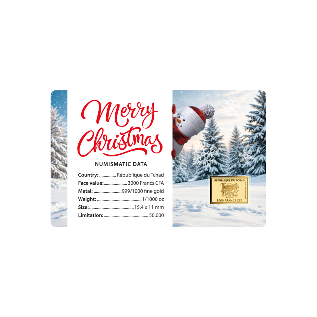 Merry Christmas Tree Coin Card - Gold Gift