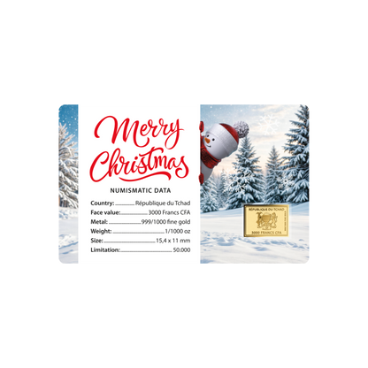 Merry Christmas Tree Coin Card - Gold Gift