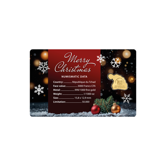 Santa Hat Coin Card - Gold Gift