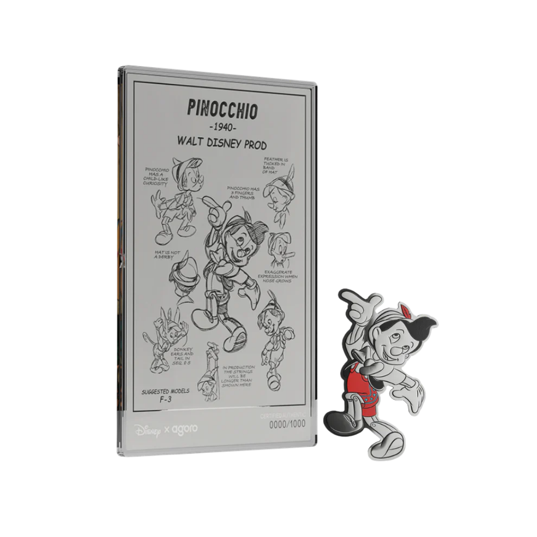 Disney Pinocchio - Collectible Set 3/4 oz Silver Coin + 5g Silver Foil Set