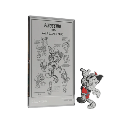 Disney Pinocchio - Collectible Set 3/4 oz Silver Coin + 5g Silver Foil Set