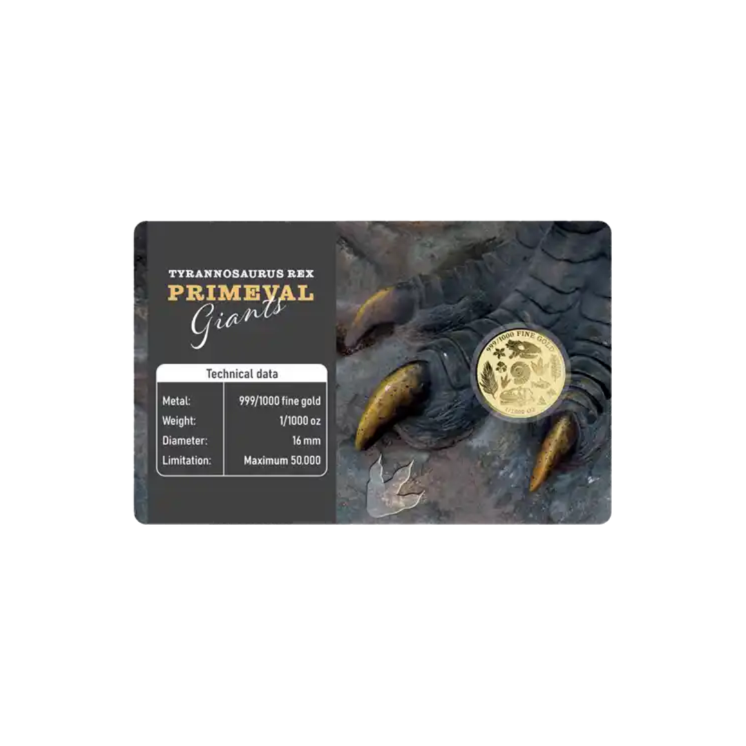 Dinosaur T-Rex Gold Card - Gold Gift