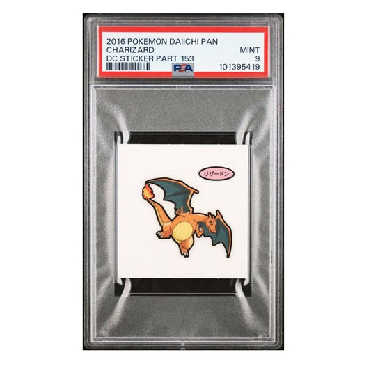 2016 Pokemon Daiichi Pan Charizard DC Sticker Part 153 PSA Mint 9 Preowned