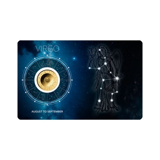 Zodiac Virgo Coin Card 999/1000 1/1000oz - Gold Gift Preowned