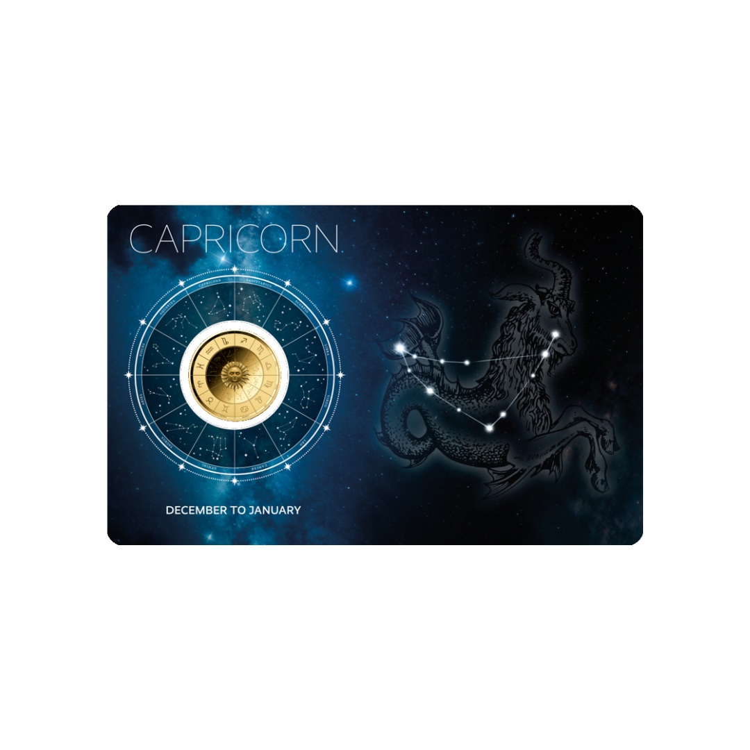 Zodiac Capricorn Coin Card - Gold Gift