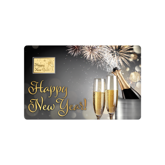 Happy New Year Coin Card - Gold Gift