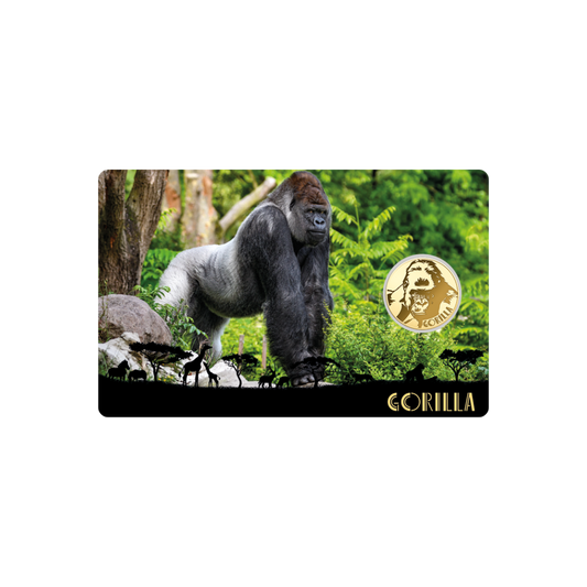 African Gorilla Coin Card - Gold Gift