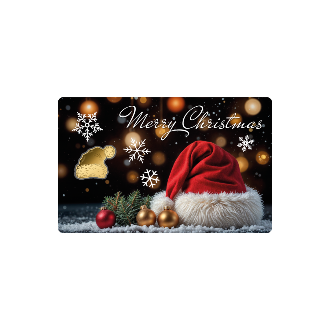 Santa Hat Coin Card - Gold Gift