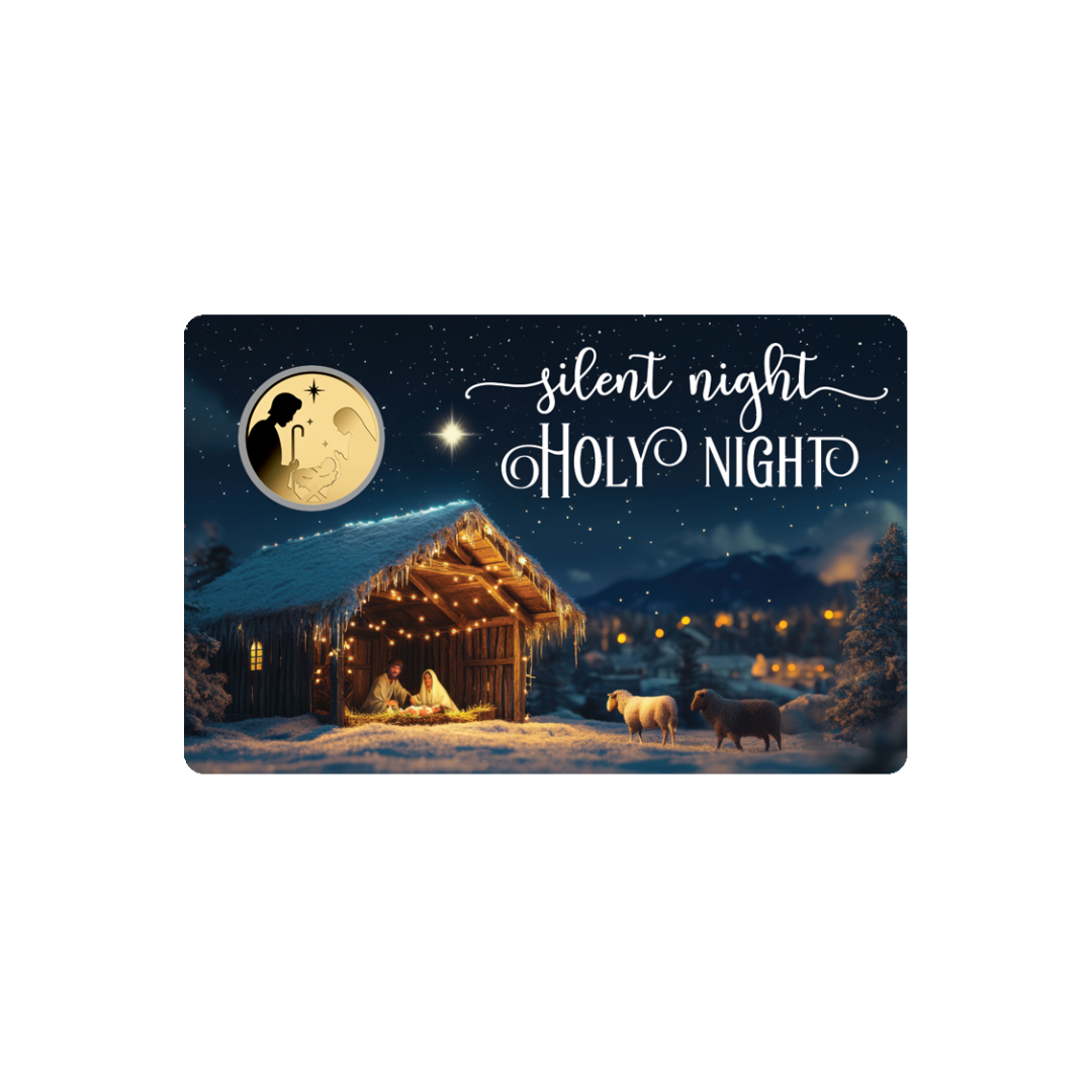 Silent Night Holy Night Coin Card - Gold Gift