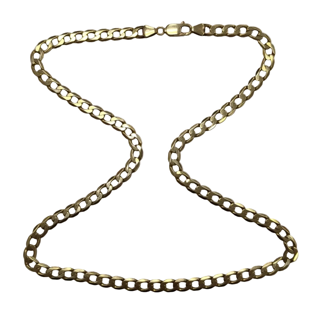 9ct Gold Curb Link Chain 24" Approx 28.2g Preowned