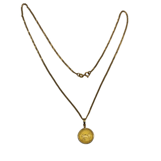 18ct Gold Necklace With Australian Nugget Pendant 6.0g Preowned