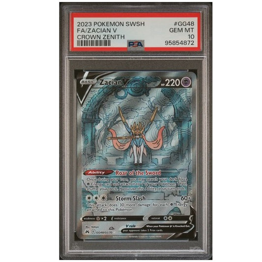 2023 Pokemon Crown Zenith Zacian V GG48/GG70 PSA Gem Mint 10 Preowned