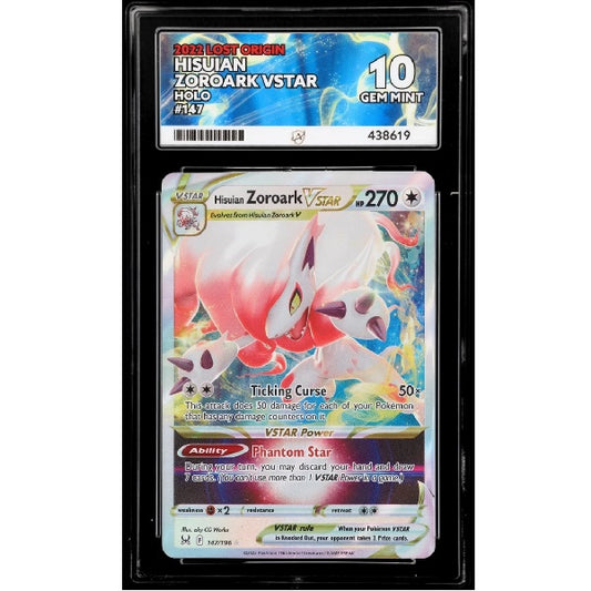 2022 Pokemon Lost Origin Hisuian Zoroark Vstar 147/196 ACE Gem Mint 10 Preowned