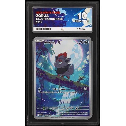 2025 Pokemon White Flare Zorua 142/086 ACE Gem Mint 10 Preowned