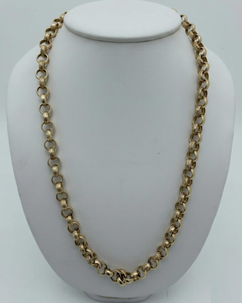 9ct Gold Belcher Chain 25" Approx 63.5g Preowned
