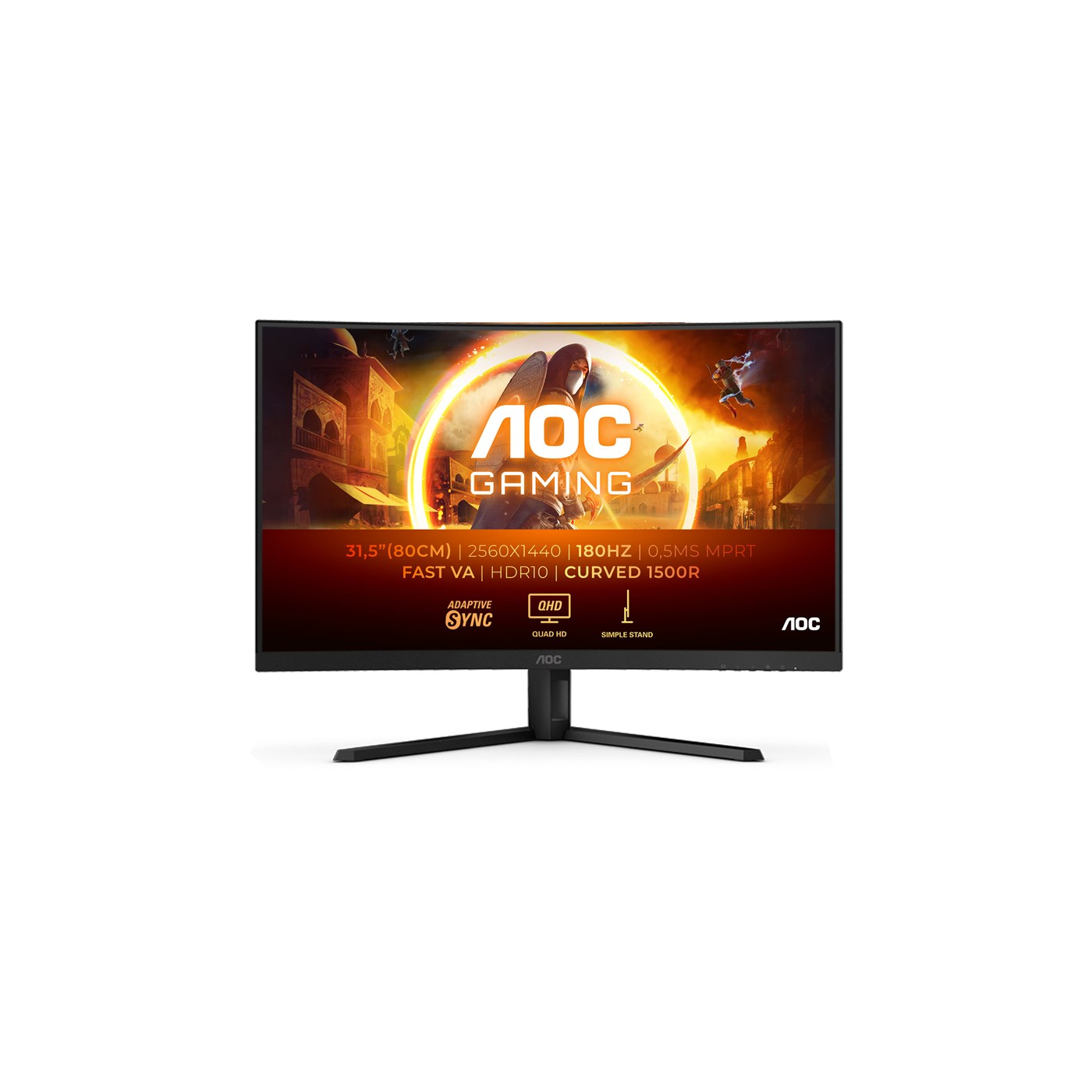 AOC G4 CQ32G4VE 31.5'' 180Hz QHD Curved Gaming Monitor Grade B Preowned Collection Only