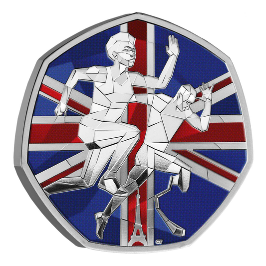2024 Team GB and ParalympicsGB UK 50p Silver Proof Colour Coin Preowned