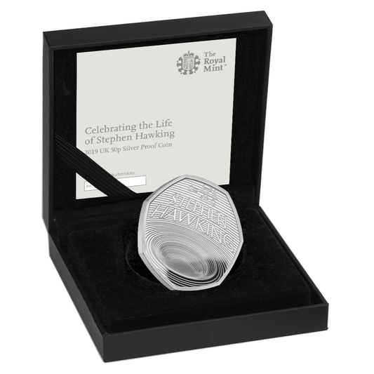 2019 Celebrating the Life of Stephen Hawking UK 50p Silver Proof Coin