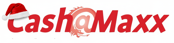 Cash Maxx Logo with Santa Hat on C