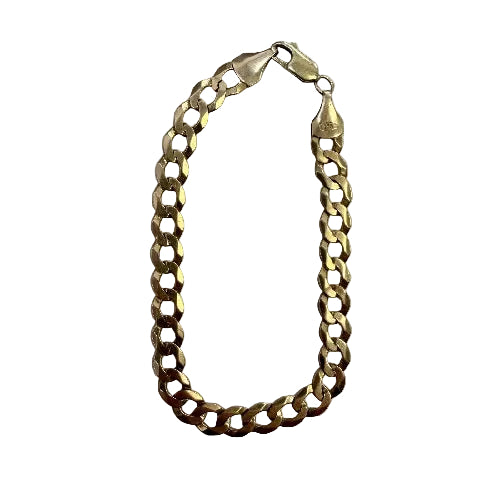 9ct Gold Curb Bracelet Approx 9.5g Preowned