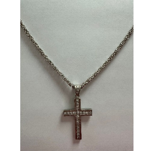 925 SIlver Chain And Cross Pendant Preowned