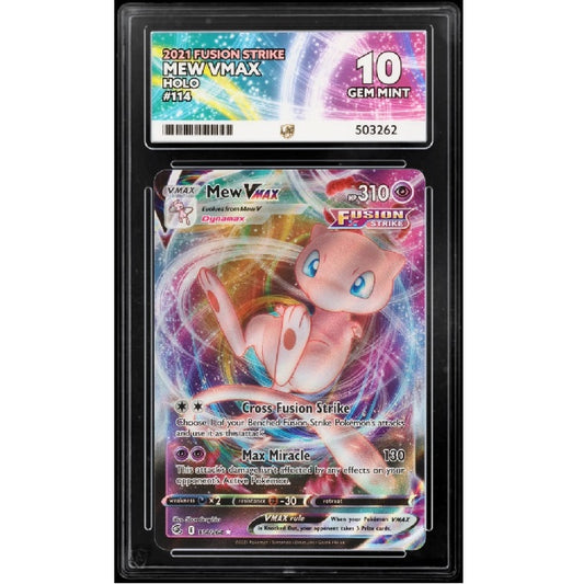 2021 Pokemon Fusion Strike Mew Vmax 114/264 Ace Gem Mint 10 Preowned