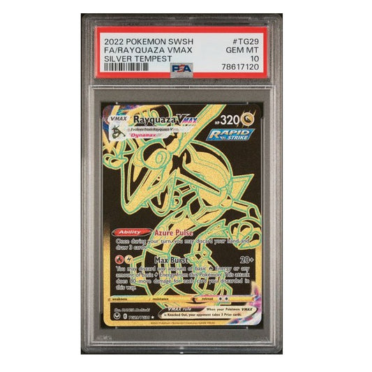2022 Pokemon Silver Tempest Rayquaza Vmax TG29/TG30 PSA Gem Mint 10 Preowned