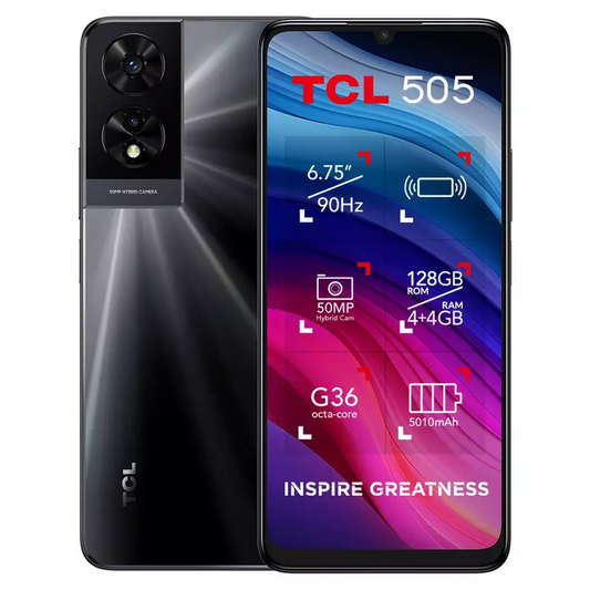 TCL 505 128GB Dual Sim Unlocked Space Gray Grade B Preowned