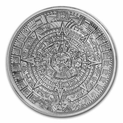 Aztec Calendar and Pyramid- 1oz Pure Silver Bullion Coin