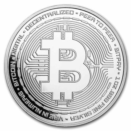 Bitcoin - 1oz Pure Silver Bullion Coin