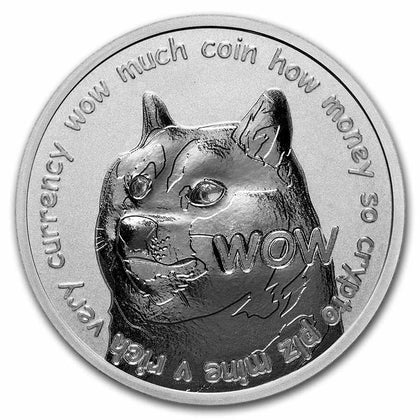 Dogecoin Round - 1oz Pure Silver Bullion Coin