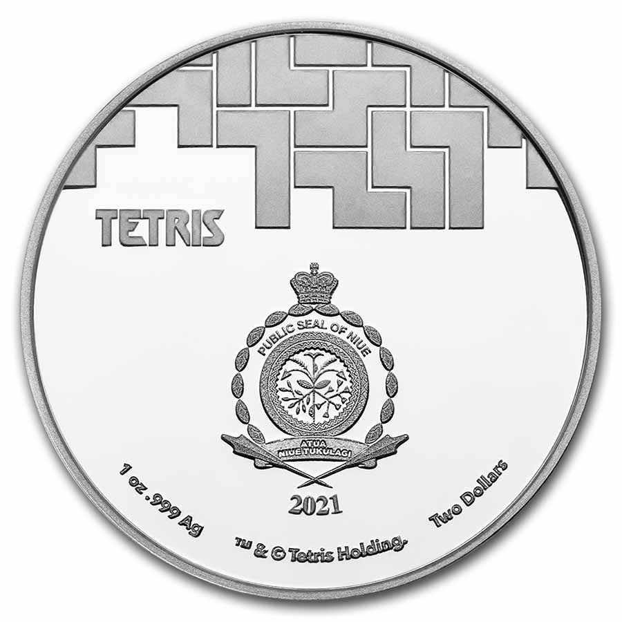 2021 Niue $2 Tetris™ St. Basil's Cathedral 1oz Fine Silver