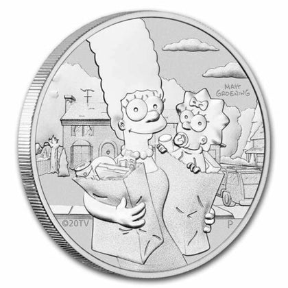 2021 Marge and Maggie Simpson Tuvalu - 1oz Pure Silver Bullion Coin