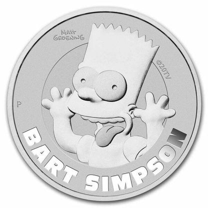 2022 Bart Simpson Tuvalu 1oz Fine Silver