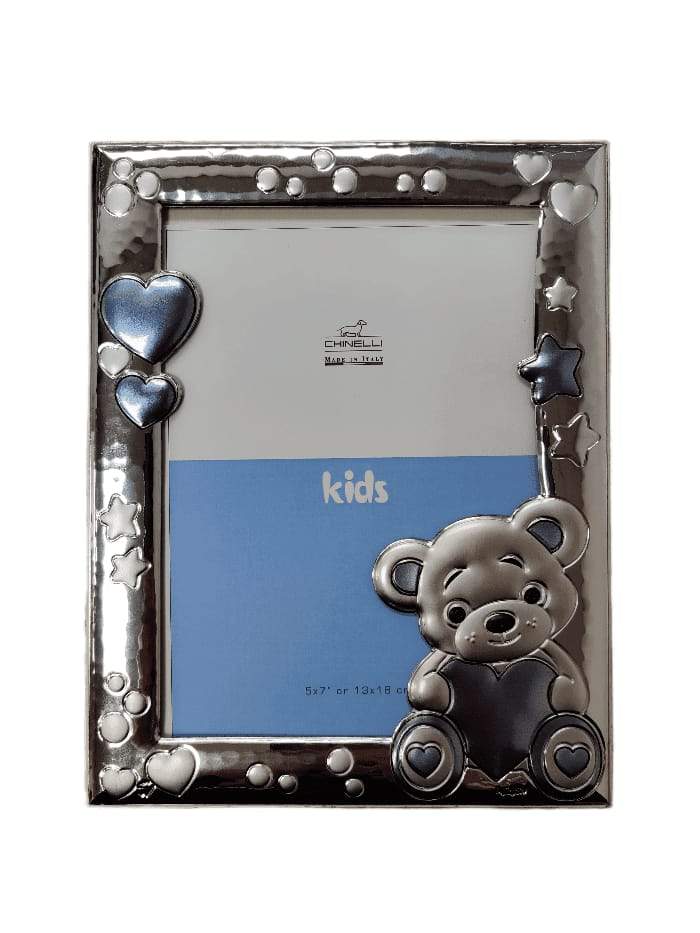Chinelli Medium Blue Hearts and Stars Photo Frame 5x7 Inch Or 13x18cm