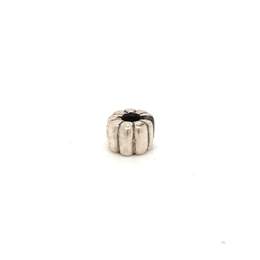 925 Silver Pandora Ridged Clasp Charm Approx 2.2g Preowned