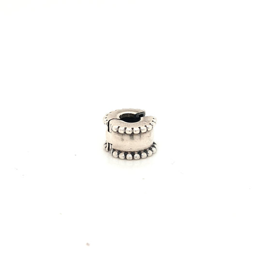 925 Silver Pandora Dual Band Clasp Charm Approx 2.7g Preowned