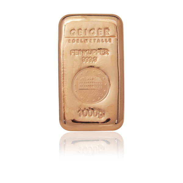 Copper Cast 1kg Bullion Bar .999